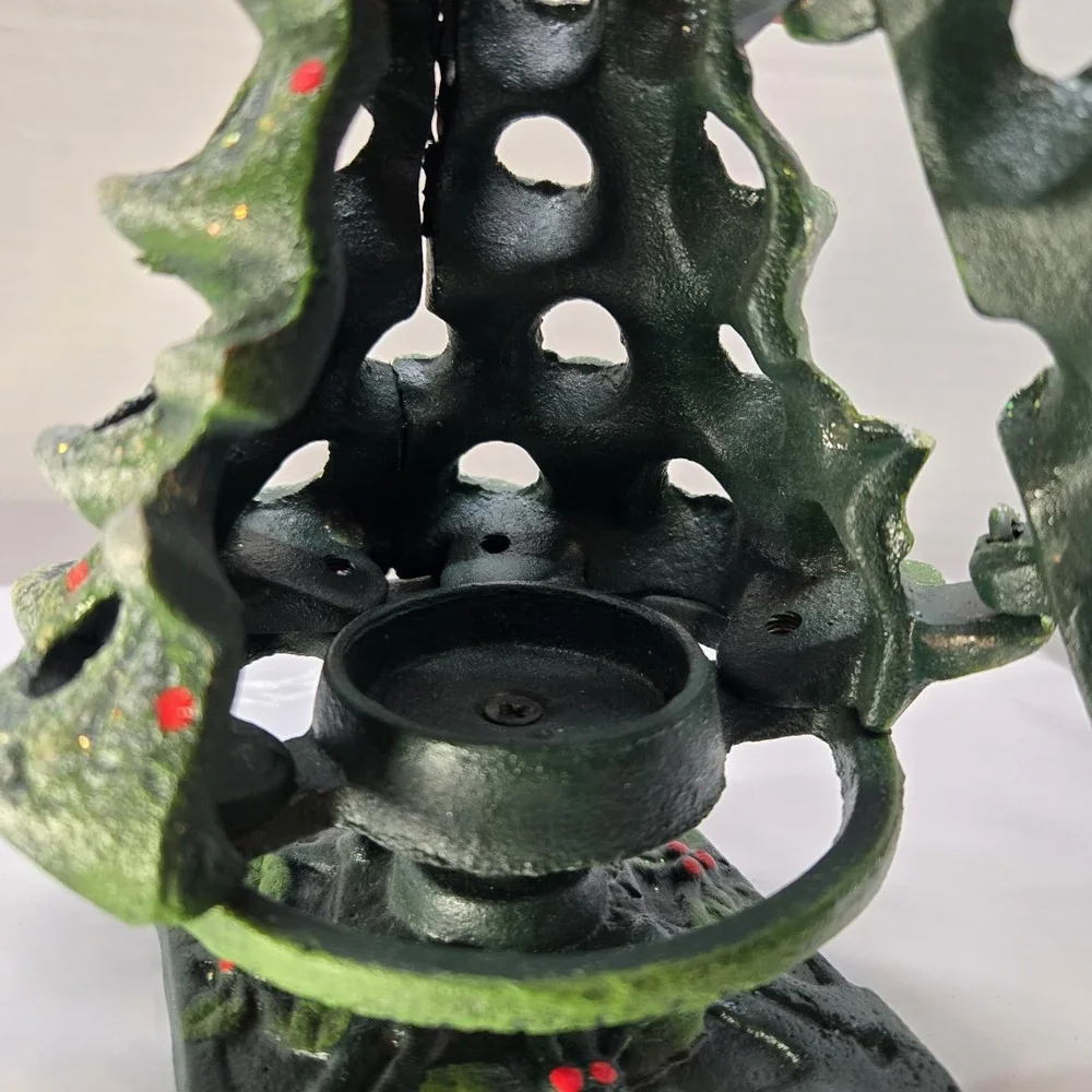 Vintage‎ cast iron indoor outdoor christmas tree candle holder 10